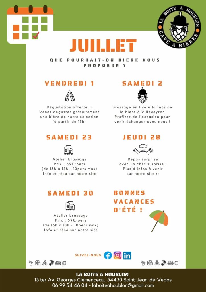 agenda juillet