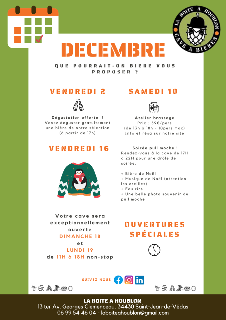 planning décembre